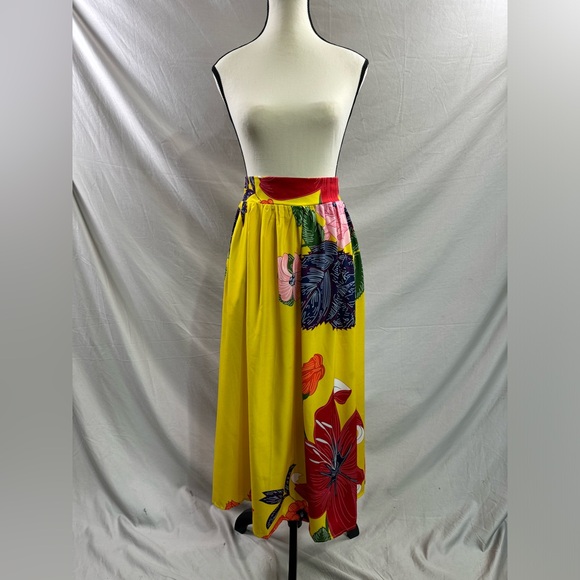 Yellow Boho Floral Print Women's Skirt - Picture 8 of 10